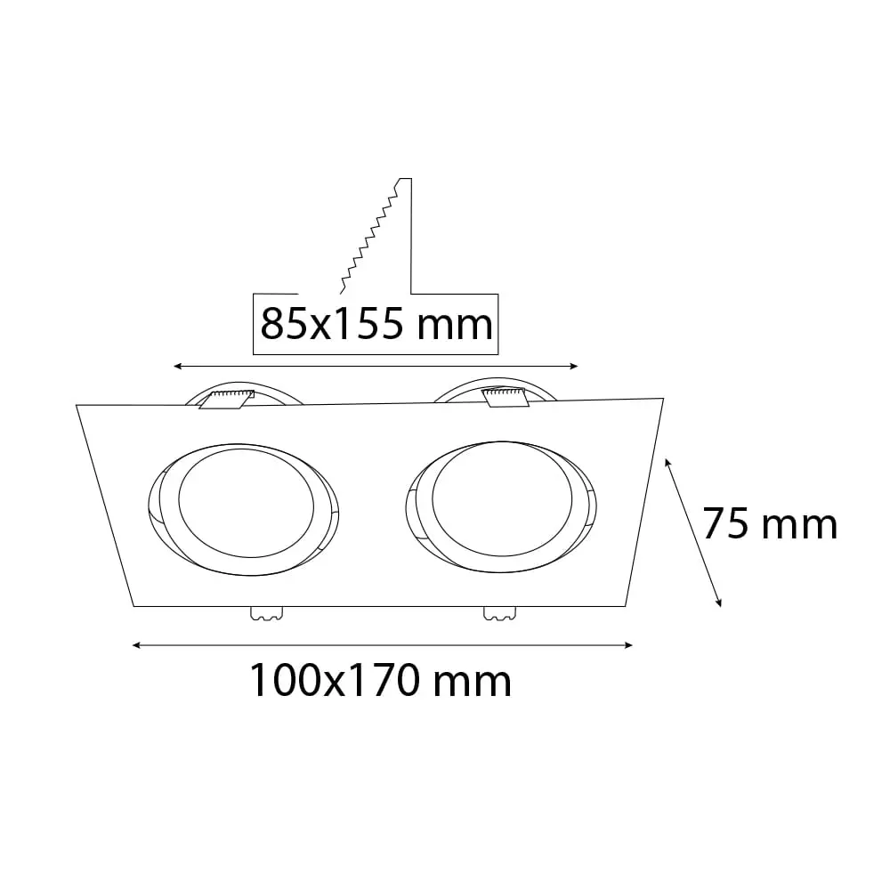 VR223 Led 2x8w Double Recessed - Image 2